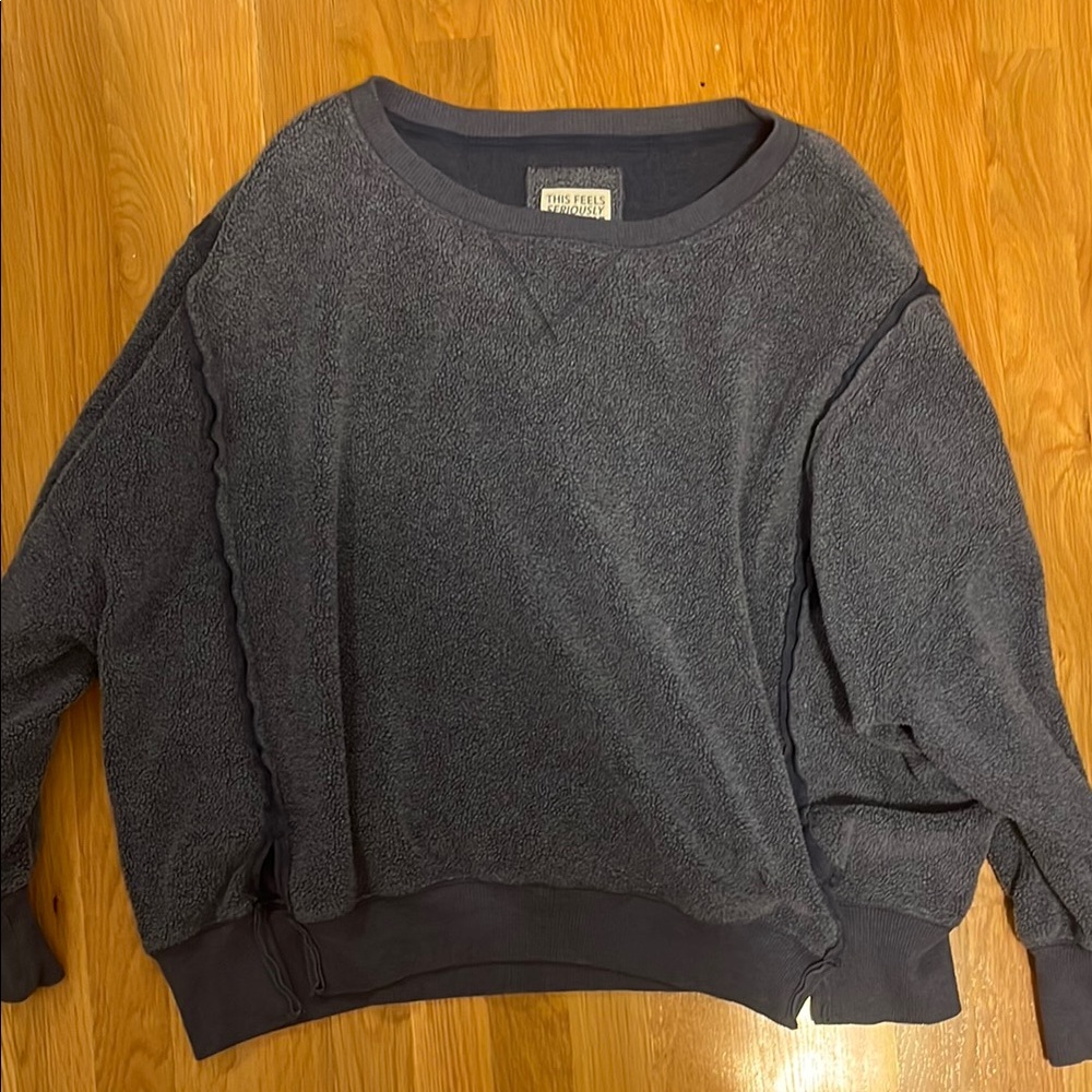 American Eagle Outfitters Gray Crewneck Sweater Soft Cotton-Blend